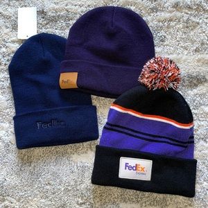 3 FedEx Express Beanies New!